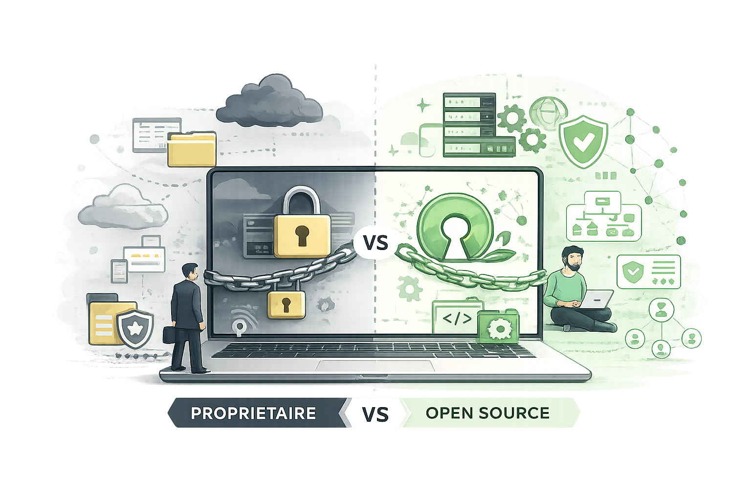 Open source vs solutions propriétaires